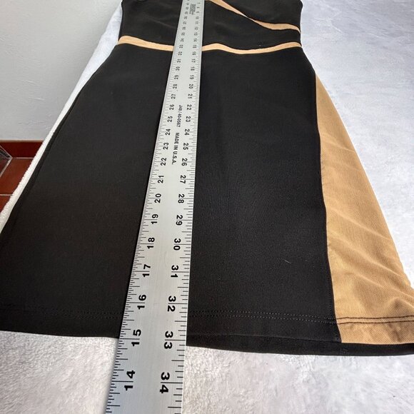 Torn By Ronny Kobo Womens Black & Tan Colorblock Sleeveless Bodycon Dress Medium - Picture 9 of 9